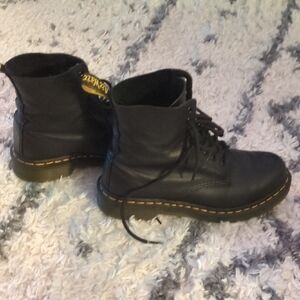 Dr. Martens Black Leather Lace-Up Boots
